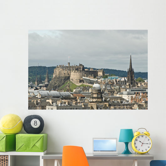 Edinburgh Castle City Skyline Wall Mural