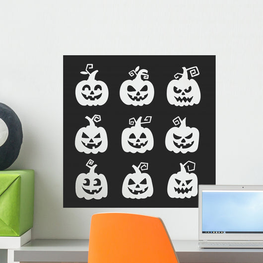 Halloween pumpkin for Halloween party Trick or treat Vector icons Wall Decal