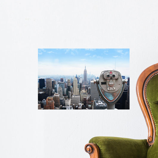 New York Central Park view point telescope from Rockefeller building Wall Mural