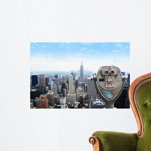 New York Central Park view point telescope from Rockefeller building Wall Mural