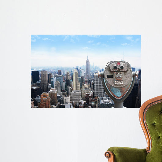 New York Central Park view point telescope from Rockefeller building Wall Mural