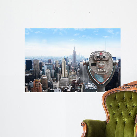 New York Central Park view point telescope from Rockefeller building Wall Mural