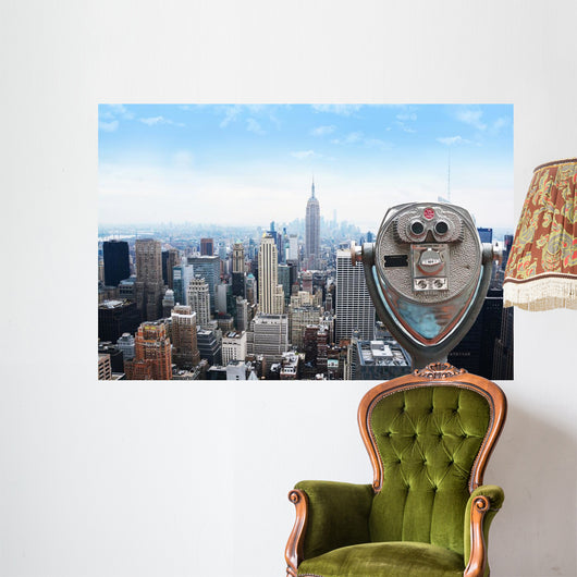 New York Central Park view point telescope from Rockefeller building Wall Mural