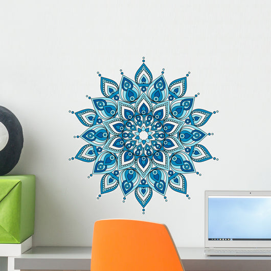 decorative blue mandala Wall Decal