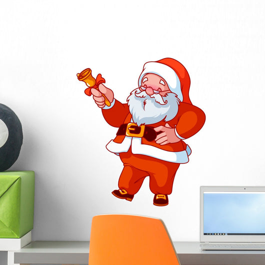 Santa Claus with christmas bell. Wall Decal