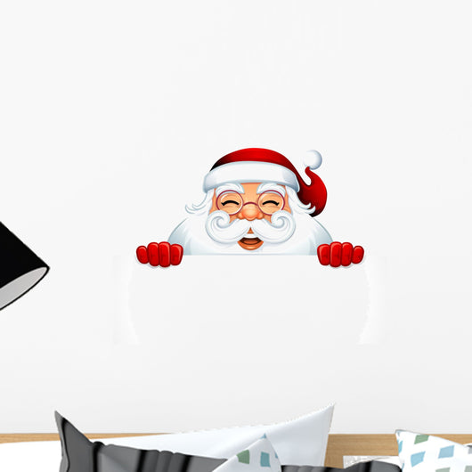 Peeking Santa Claus Wall Decal
