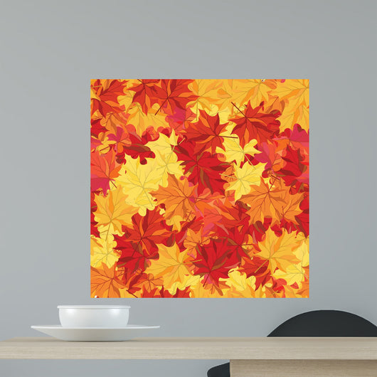 Seamless autumn maple leaves Wall Mural