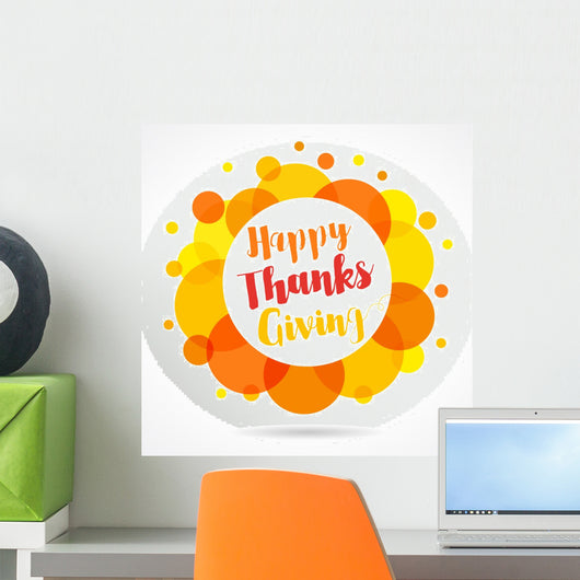Happy Thanksgiving Day logo. Season design style Happy Thanksgiving Day vector logotype, label and icon Wall Decal