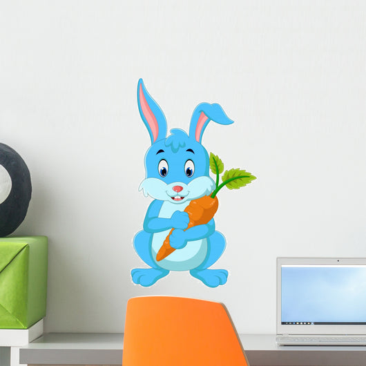 Cartoon happy rabbit Wall Decal