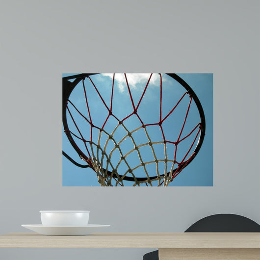 Basketball Hoop and Sky Wall Mural