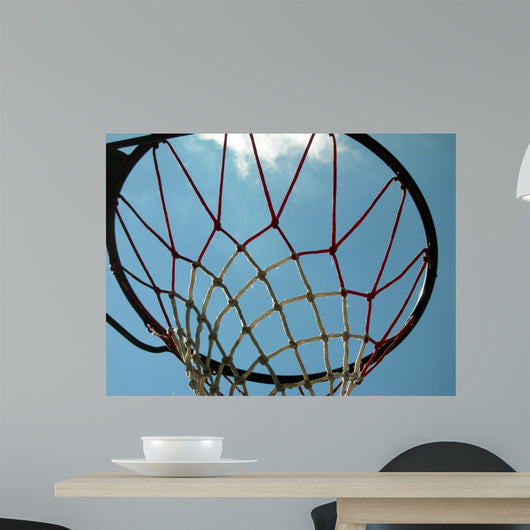 Basketball Hoop and Sky Wall Mural
