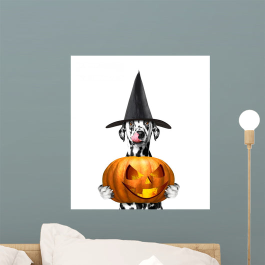 Dog Costume with Halloweens Wall Decal