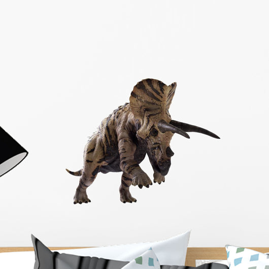 3D Rendering Triceratops Charging Wall Decal