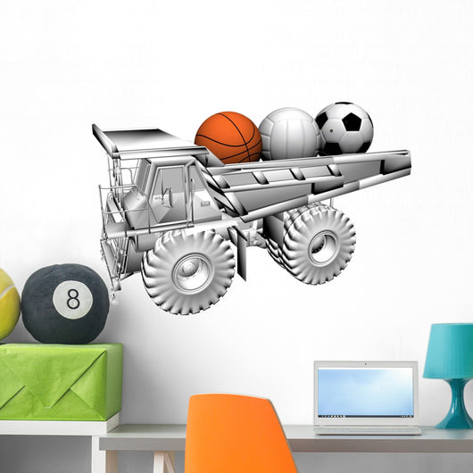 Truck and Sport Ball Wall Mural