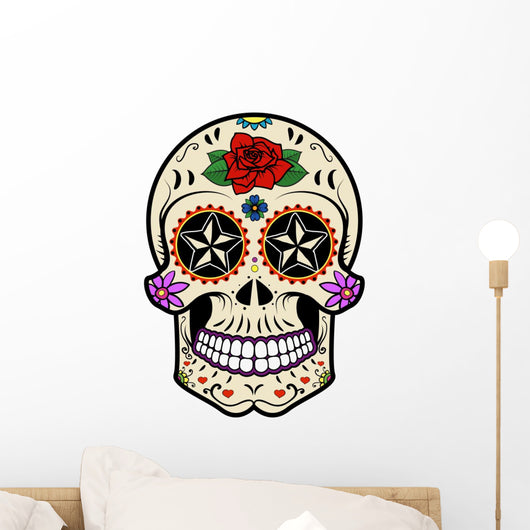 Nautical Rose Sugar Skull Wall Decal