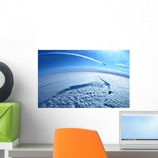 Airplane Contrails Blue Sky Wall Decal
