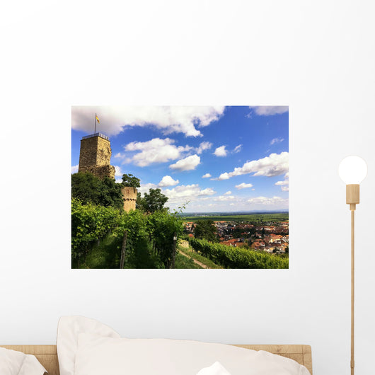 Burgruine und Weinfelder Wall Mural
