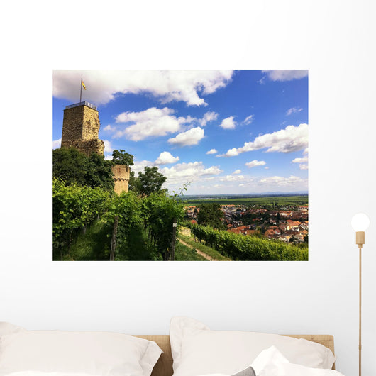 Burgruine und Weinfelder Wall Mural
