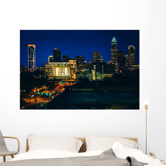 Skyline Uptown Night Charlotte Wall Decal