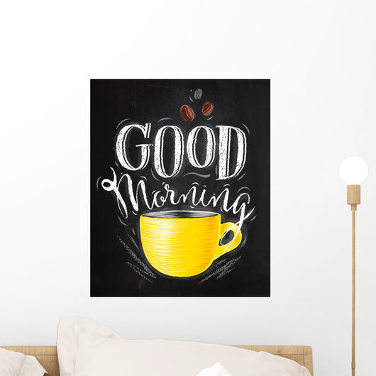 Poster good morning chalk Wall Mural