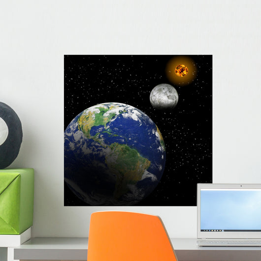earth, sun, moon Wall Mural