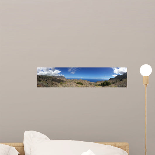 Kanaren Gomera Landschaft Panorama Meer Berge Wall Mural