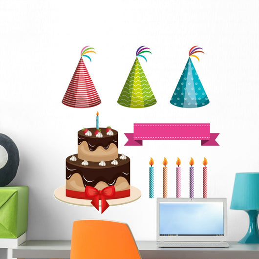 Birthday Elements Party Celebrate Wall Decal Sticker Set