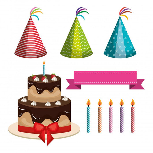Birthday Elements Party Celebrate Wall Decal Sticker Set