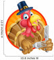 Turkey Bird in Pilgrims Hat Holding Knife and Fork Wall Decal