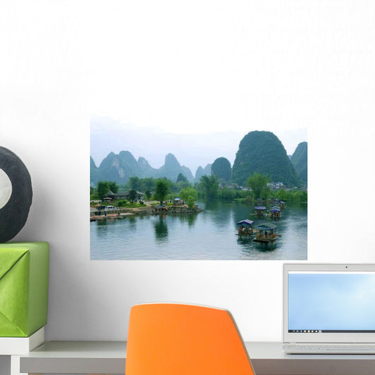 Bamboo Raft Ulong River Wall Decal