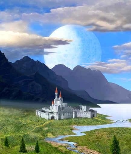 Landscape with White Castle Wall Decal