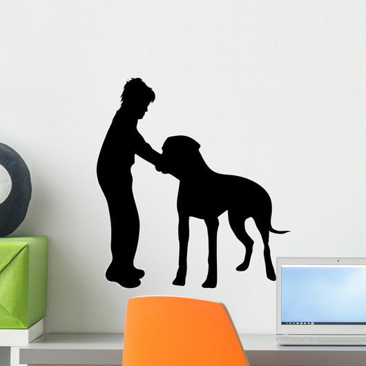 Vector silhouette of boy. Wall Decal