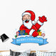 Santa Claus and Christmas banner Wall Decal