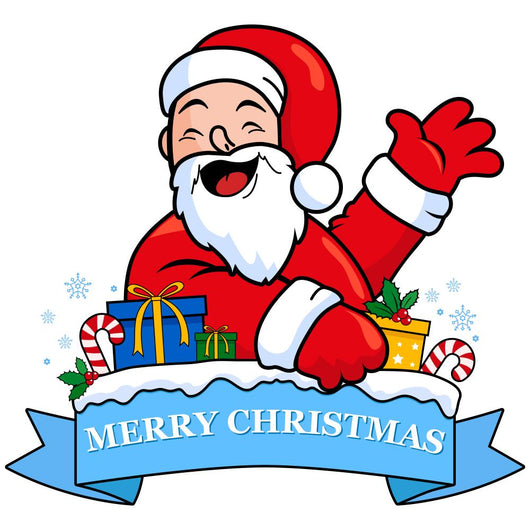 Santa Claus and Christmas banner Wall Decal