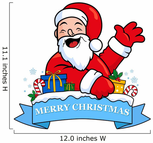 Santa Claus and Christmas banner Wall Decal
