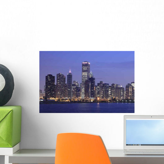 Chicago City Skyline Viewed Wall Decal