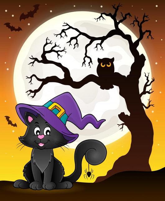 Tree Silhouette and Halloween Wall Decal