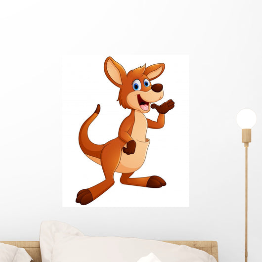 Cute Kangaroo Cartoon Wall Decal
