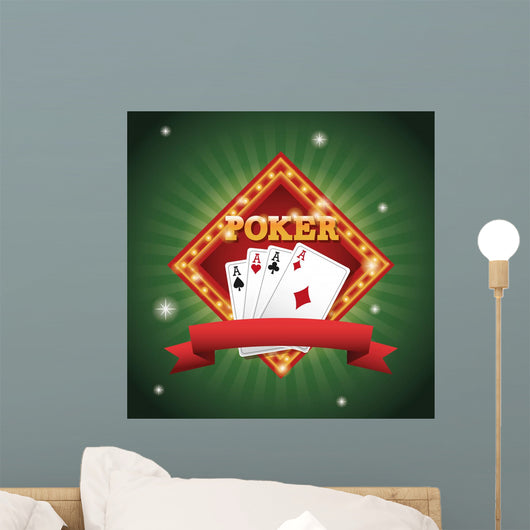 cards of poker icon. Casino and las vegas theme. Colorful design. Vector illustration Wall Mural