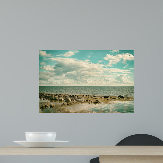 Seascape cloudscape Retro Effect Wall Mural