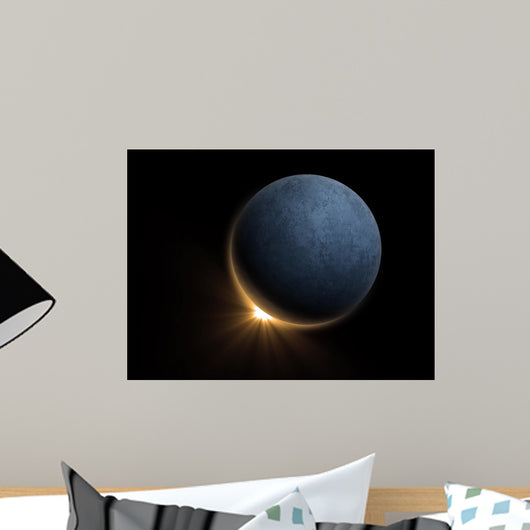 Computer generated image of a planet eclipsing a star. Wall Mural