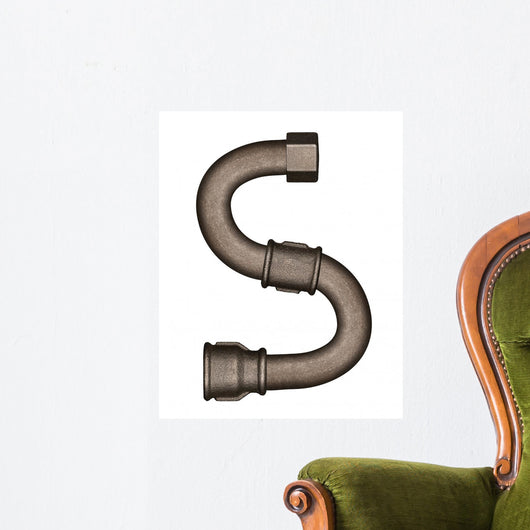 Pipe Alphabet Letter Wall Decal Design 1