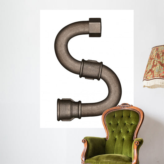 Pipe Alphabet Letter Wall Decal Design 1
