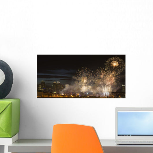 Fireworks Front Modern City Wall Decal