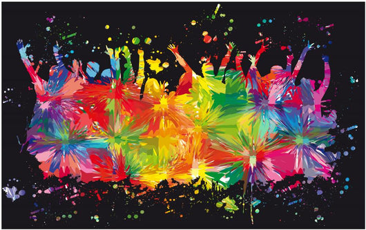 Dancing people silhouettes. Wall Mural