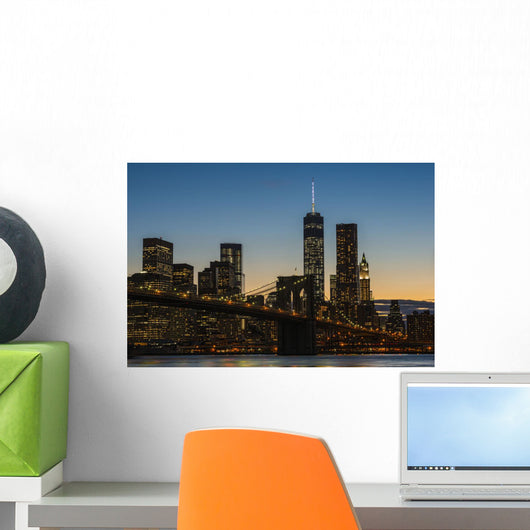Lower Manhattan Twilight with Wall Decal