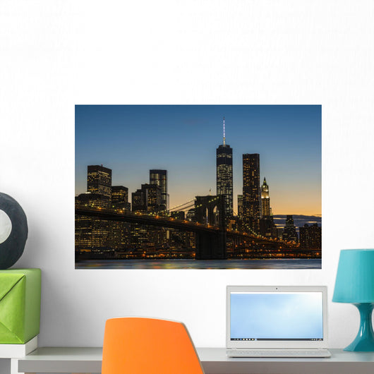 Lower Manhattan Twilight with Wall Decal