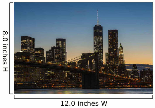 Lower Manhattan Twilight with Wall Decal