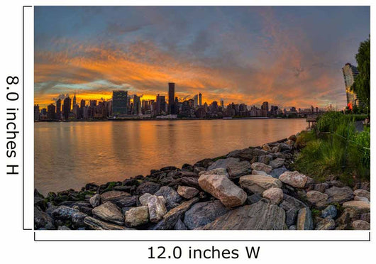 Sunset over Manhattan Skyline Wall Decal