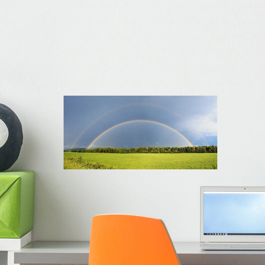 Double Rainbow over Trees Wall Decal